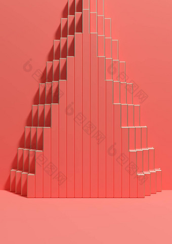 明亮的霓虹灯大马哈鱼粉红色的插图简单的最小的产品显示背景一边视图金字塔摘要模式背景金行奢侈品产品