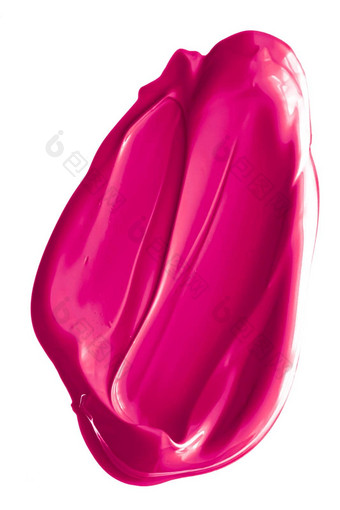 粉红色的美斯沃琪护肤品化妆化妆品产品样本纹理孤立的白色背景化妆涂抹奶油化妆品涂片油漆刷中风