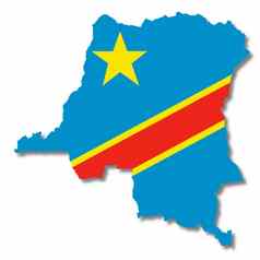 民主共和国刚果地图白色背景