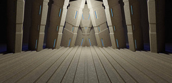 外太空车库隧道地下水泥混凝土地板上关注的焦点婴儿蓝色的横幅背景基座概念展厅工作室蒙太奇插图