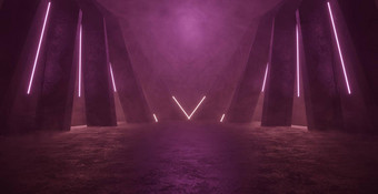 惊人的水泥混凝土sci未来主义的网络霓虹灯电激光灯隧道走廊走廊黑暗宇宙飞船地下空电影容量说明深紫罗兰色的难看的东西摘要背景渲染