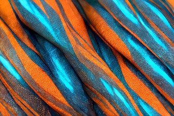 特写镜头全画幅纹理背景蓝色的橙色纤维纤维神经网络生成的艺术