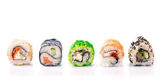 寿司卷日本食物牧牧津白色背景完美的食物商业菜单海报设计