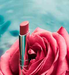 奢侈品红色的口红美妙的玫瑰化妆化妆品风格美概念