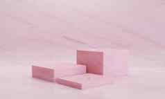 最小的粉红色的多维数据集讲台上阶段产品化妆品广告背景对象摘要概念插图呈现