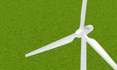 风涡轮旋转生成电家庭清洁可持续发展的能源概念插图呈现