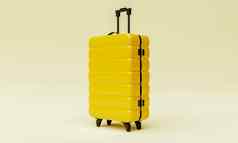 黄色的电车手提箱孤立的背景旅行对象旅游热概念插图呈现