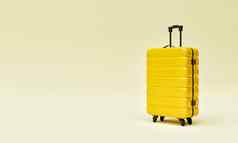 黄色的电车手提箱孤立的背景旅行对象旅游热概念插图呈现