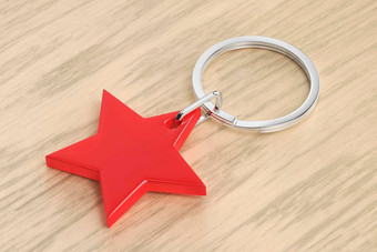 密匙环闪亮的红色的明星