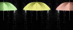 颜色雨伞雨滴黑色的背景