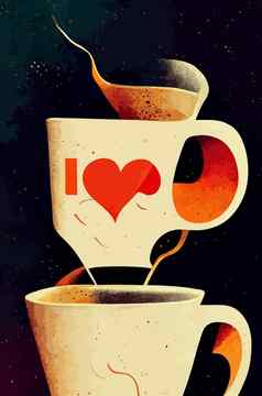 爱咖啡杯插图国际咖啡一天