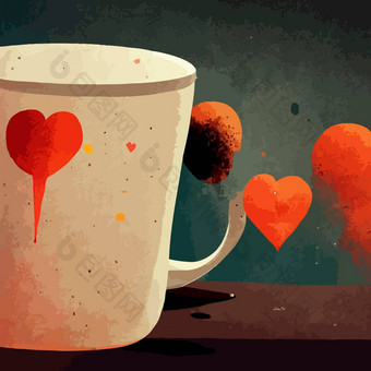 爱咖啡杯插图咖啡杯插图国际咖啡一天