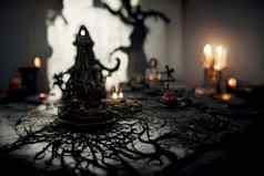 悲观的巫术魔法师藏身之处黑暗神秘的情绪神经网络生成的艺术
