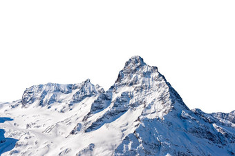 雪山峰孤立的白色背景
