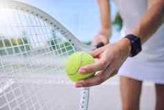 特写镜头网球球球拍体育运动适合活跃的健康的球员培训锻炼实践专业球员准备好了服务例程法院锻炼锻炼匹配