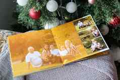 家庭照片书圣诞节树