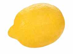 黄色的柠檬特写镜头孤立的白色背景新鲜的柠檬前面视图健康的水果食物背景