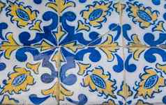 葡萄牙语阿祖莱霍瓷砖水彩无缝的模式