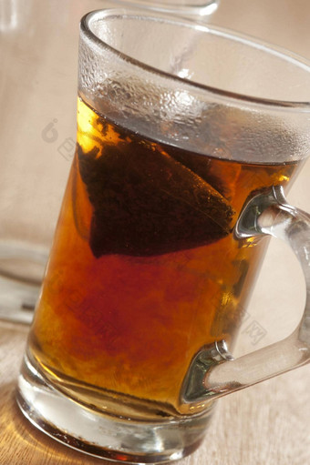 袋泡茶酝酿杯子沸腾水