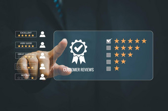 客户服务经验业务满意度调查弹出明星图标反馈审查满意度服务