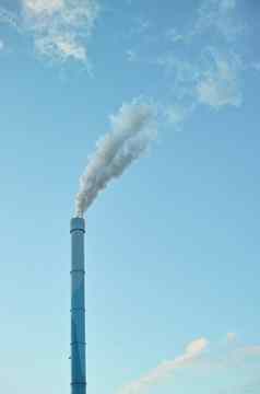 行业污染工厂烟囱烟滚滚空气