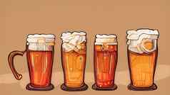集啤酒节设计元素啤酒德国图标集卡通平插图