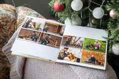 家庭照片书圣诞节树