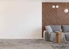 壁纸演讲模拟空白色部分墙现代生活房间复制空间壁纸设计墙贴纸图片装饰室内模型呈现