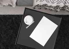 白色书封面模拟黑色的表格空白模板设计前视图特写镜头书目录杂志封面演讲呈现