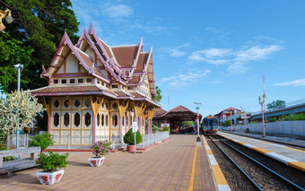 华欣火车站泰国明亮的一天
