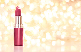 玫瑰口红金圣诞节年情人节一天假期闪闪发光的背景化妆化妆品产品奢侈品美品牌