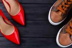犯罪鞋子红色的高非常女人的鞋子