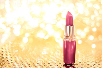 玫瑰口红金圣诞节年情人节一天假期闪闪发光的背景化妆化妆品产品奢侈品美品牌