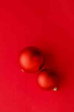 圣诞节装饰物红色的平铺背景奢侈品冬天假期卡背景