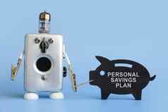机器人小猪银行标志个人储蓄计划