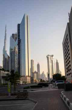 迪拜金融中心路地址天空视图酒店迪拜塔哈利法塔最高的建筑世界场景