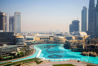 迪拜阿联酋拍摄最大购物购物中心世界迪拜购物中心图片迪拜塔哈利法塔湖集市巴哈尔派驻户外