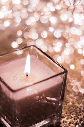 巧克力芳香蜡烛圣诞节年闪闪发光的背景情人节一天奢侈品首页装饰假期季节品牌设计