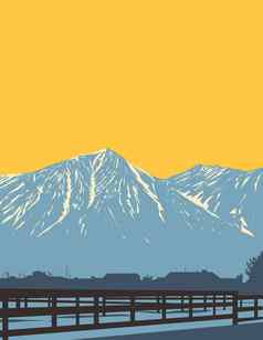 纪念碑峰东峰南湖太浩加州水渍险海报艺术
