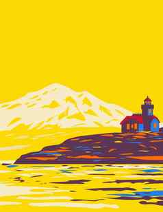 三John岛屿群岛太平洋西北华盛顿状态温哥华岛加拿大美国水渍险海报艺术