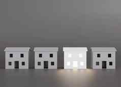 白色灰色的房子灰色的背景买出售房子概念财产抵押贷款真正的房地产投资房屋出售复制空间文本标志现代布局渲染