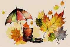 水彩无缝的模式自然秋天秋天摘要风格摘要