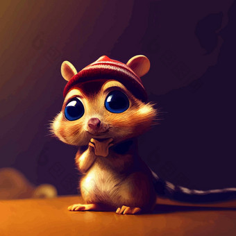 动画插图可爱的松鼠动画松鼠肖像