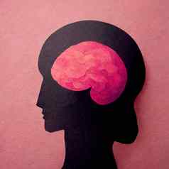 插图人类大脑粉红色的插图人类大脑