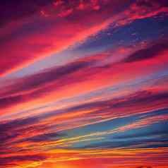 插图美丽的柔和的粉红色的紫色的天空云晚上太阳集美丽的天空云