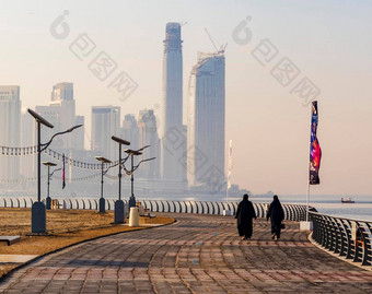 迪拜阿联酋迪拜溪港口发展伊玛尔阿联酋拍摄使迪拜节日城市一边城市