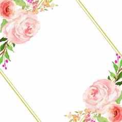 水彩花框架优雅的婚礼邀请卡模板水彩花装饰