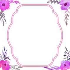水彩花框架优雅的婚礼邀请卡模板水彩花装饰