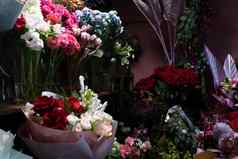 植物区系作文新鲜减少花架子上商店销售花束