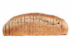 面包切片大粮食面包烤面包白色板特写镜头